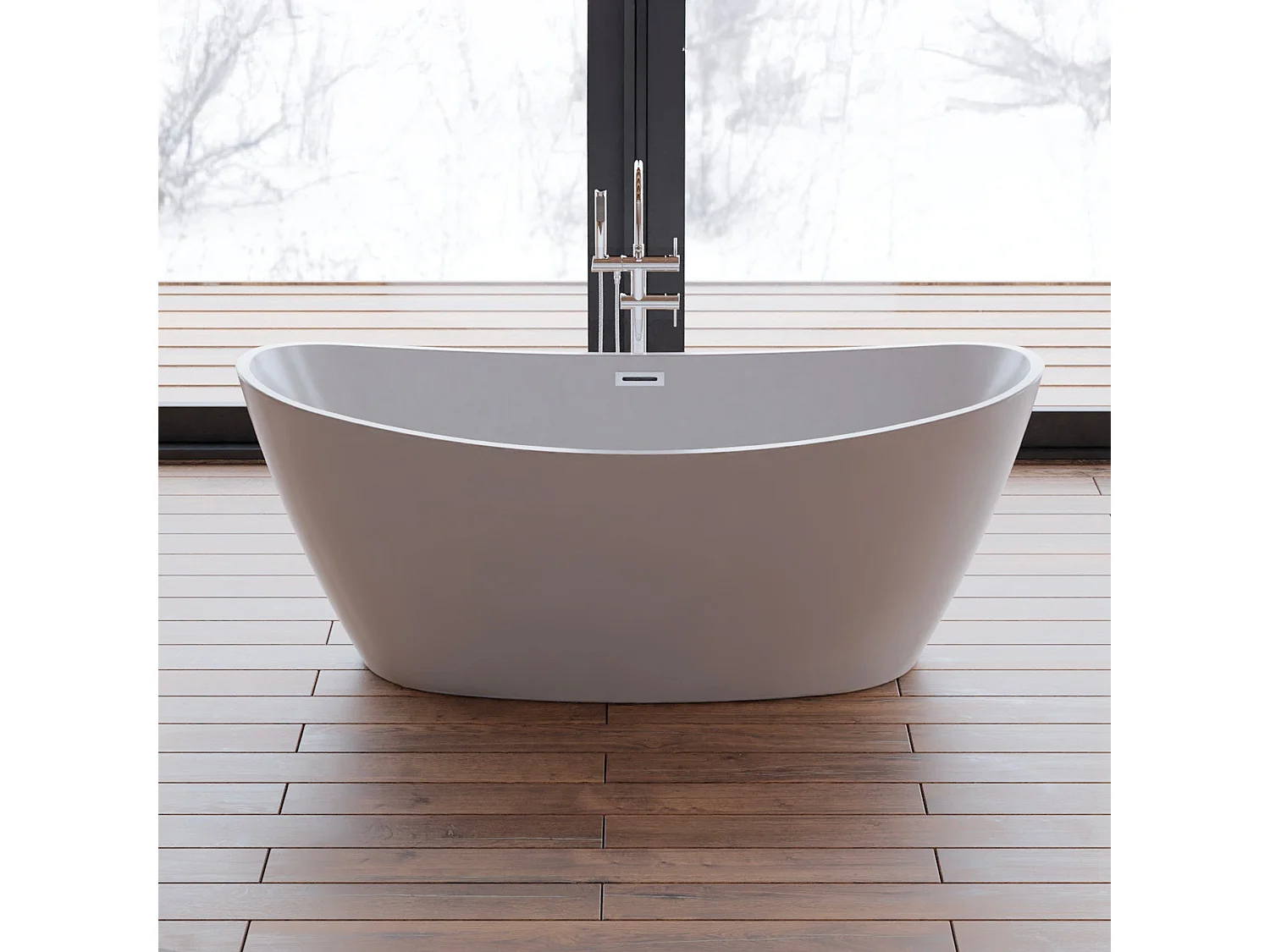 Baignoire Ilot Neroon 2.0 170 blanche 170  x80  x60  cm, by SPALINA