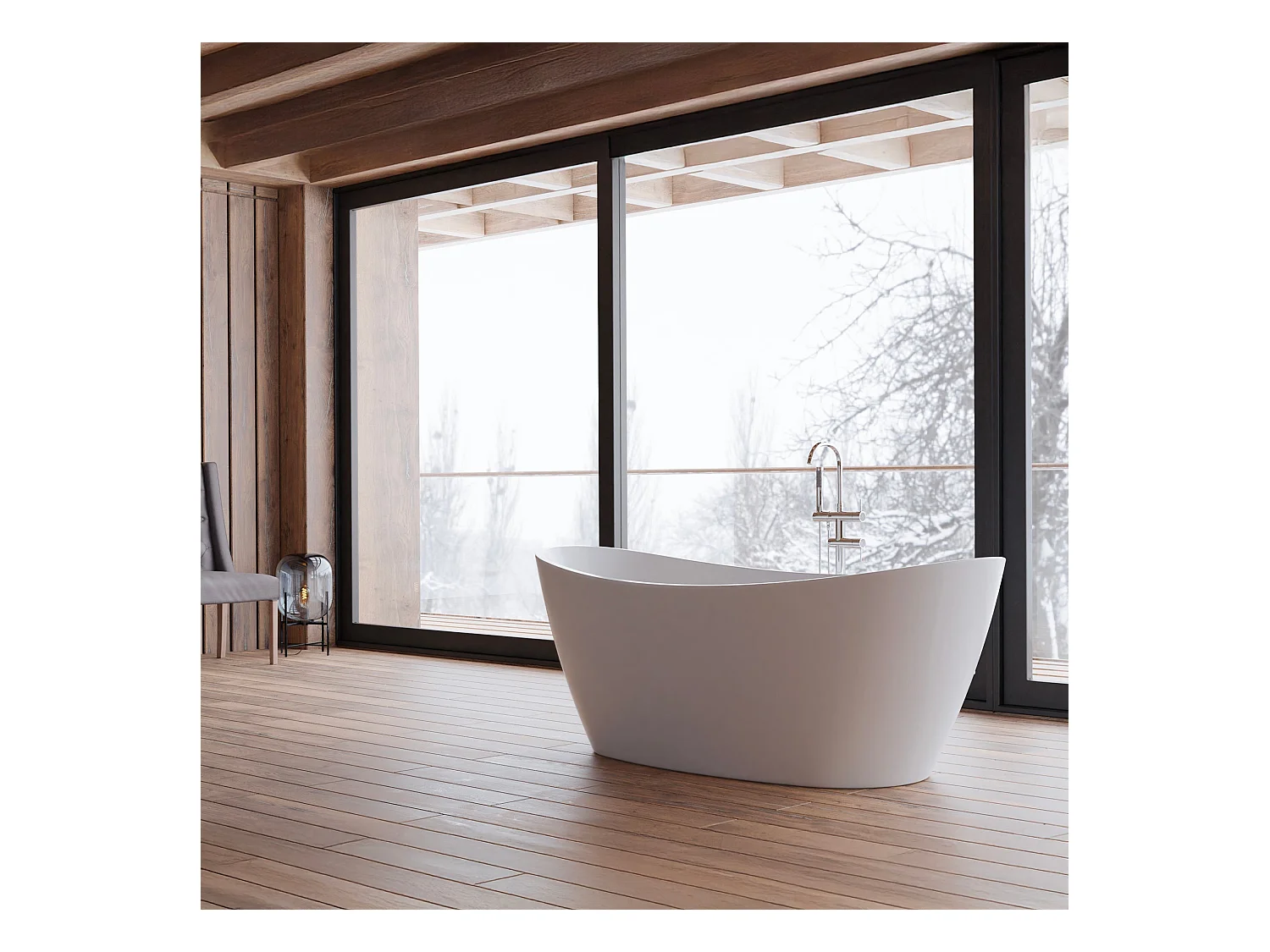 Baignoire Ilot Neroon 2.0 170 blanche 170  x80  x60  cm, by SPALINA