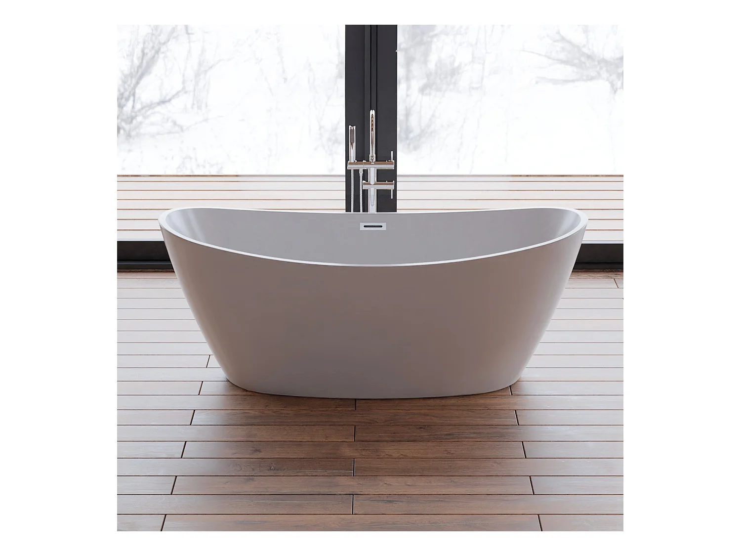 Baignoire Ilot Neroon 2.0 170 blanche 170  x80  x60  cm, by SPALINA