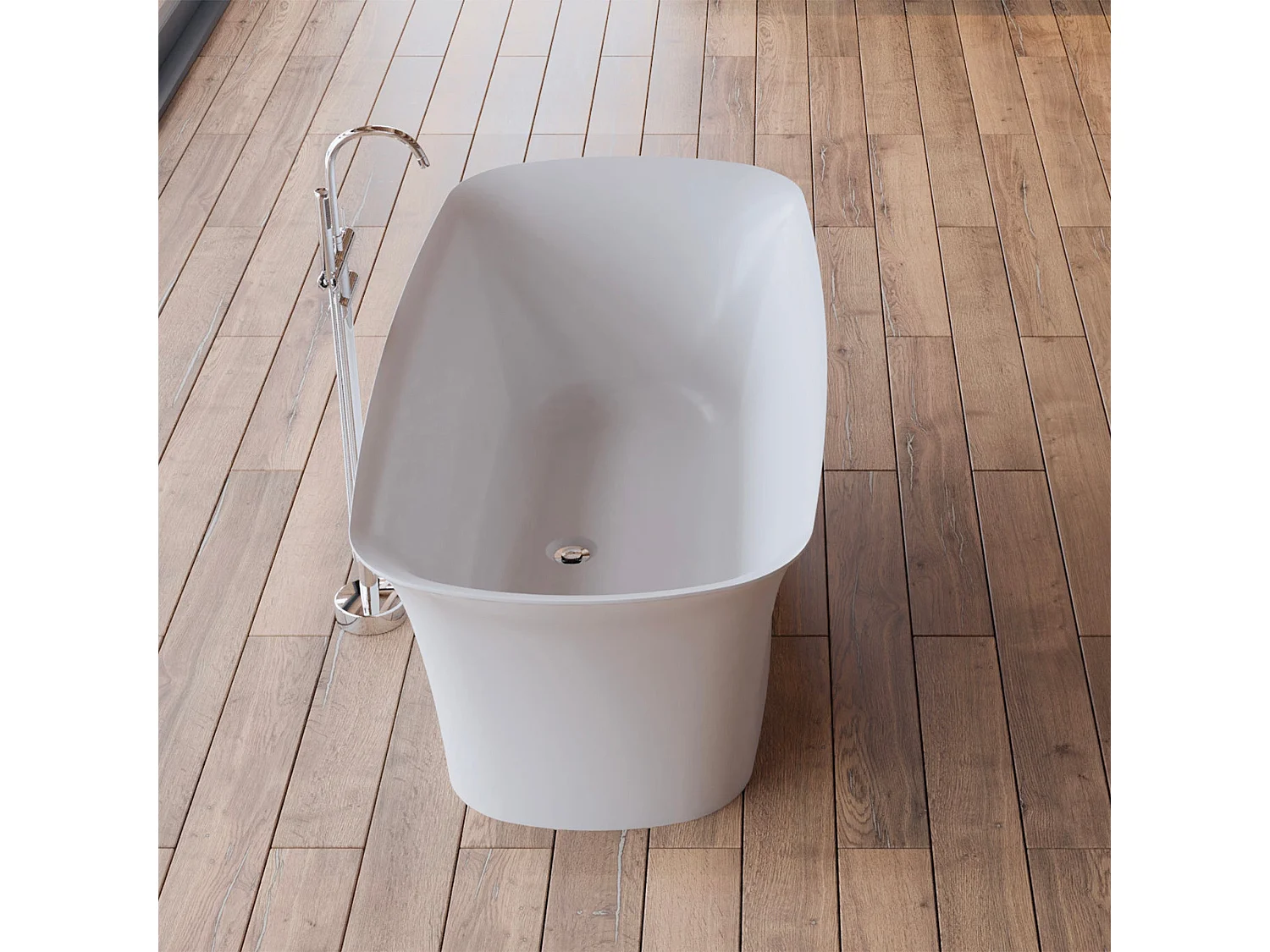 Baignoire Ilot Bliss 170 blanche 170  x80  x58  cm, by SPALINA