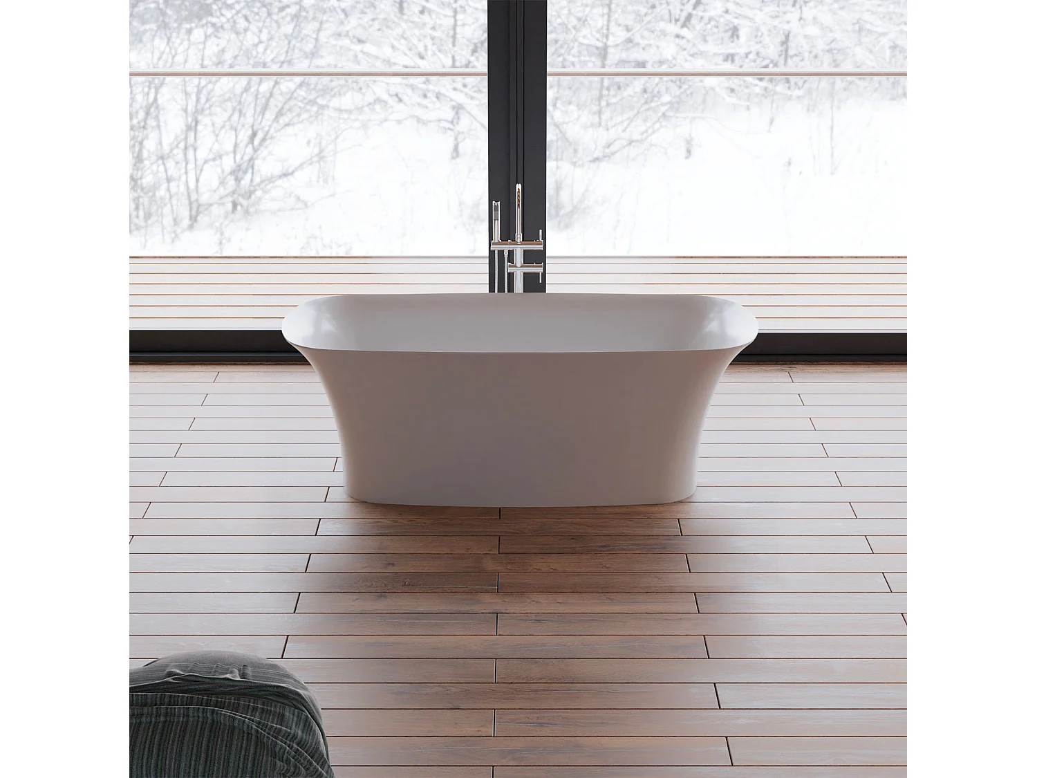 Baignoire Ilot Bliss 170 blanche 170  x80  x58  cm, by SPALINA