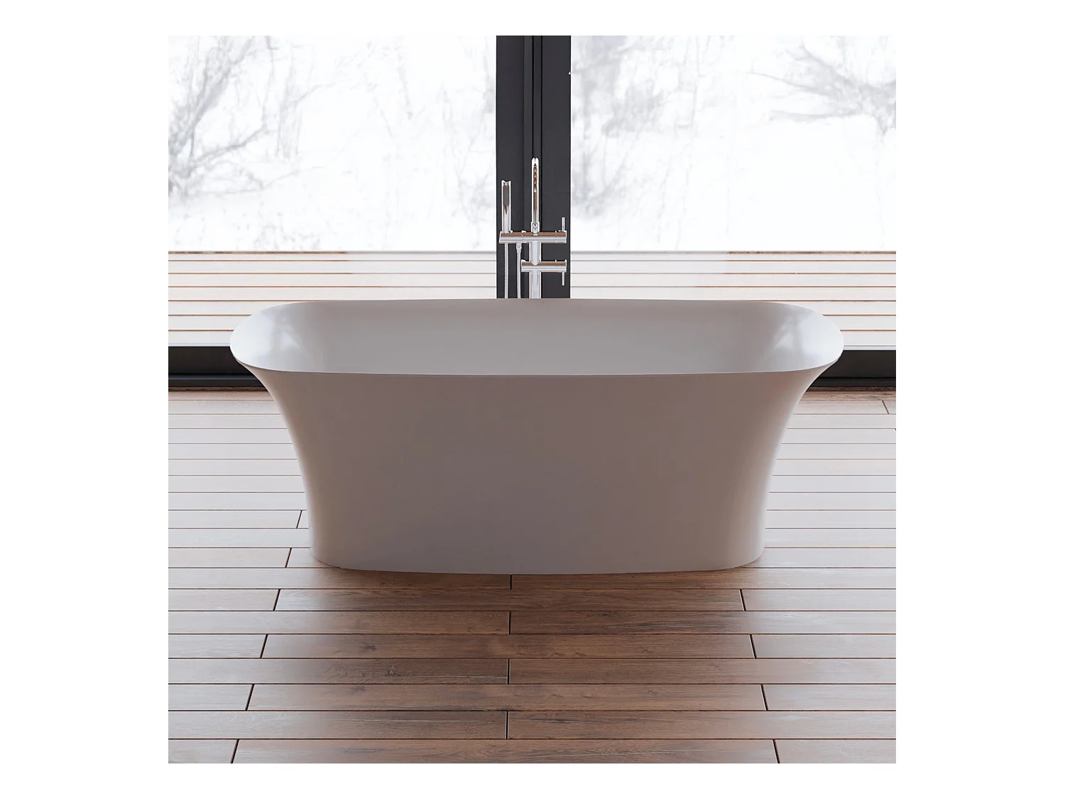 Baignoire Ilot Bliss 170 blanche 170  x80  x58  cm, by SPALINA