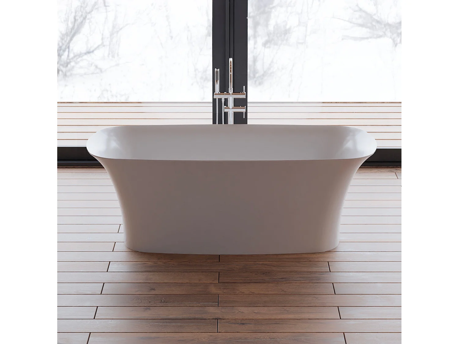 Baignoire Ilot Bliss 170 blanche 170  x80  x58  cm, by SPALINA