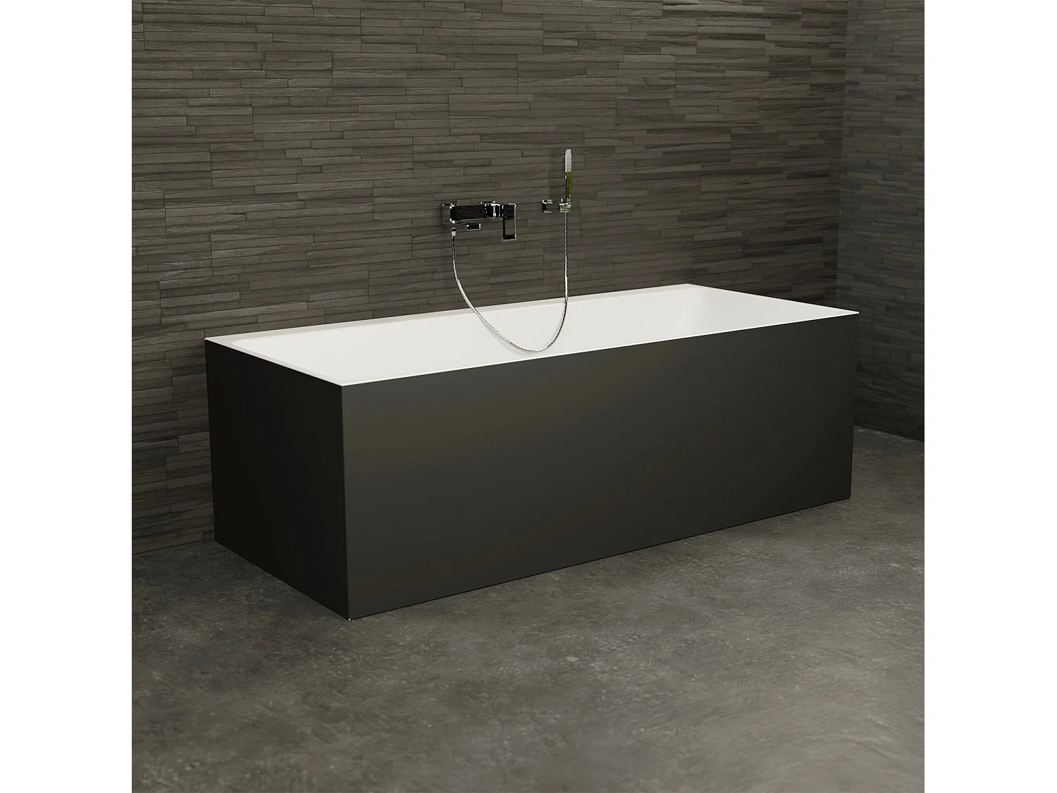 Baignoire Ilot Cobalt 170 noire 170  x75  x56  cm, by SPALINA