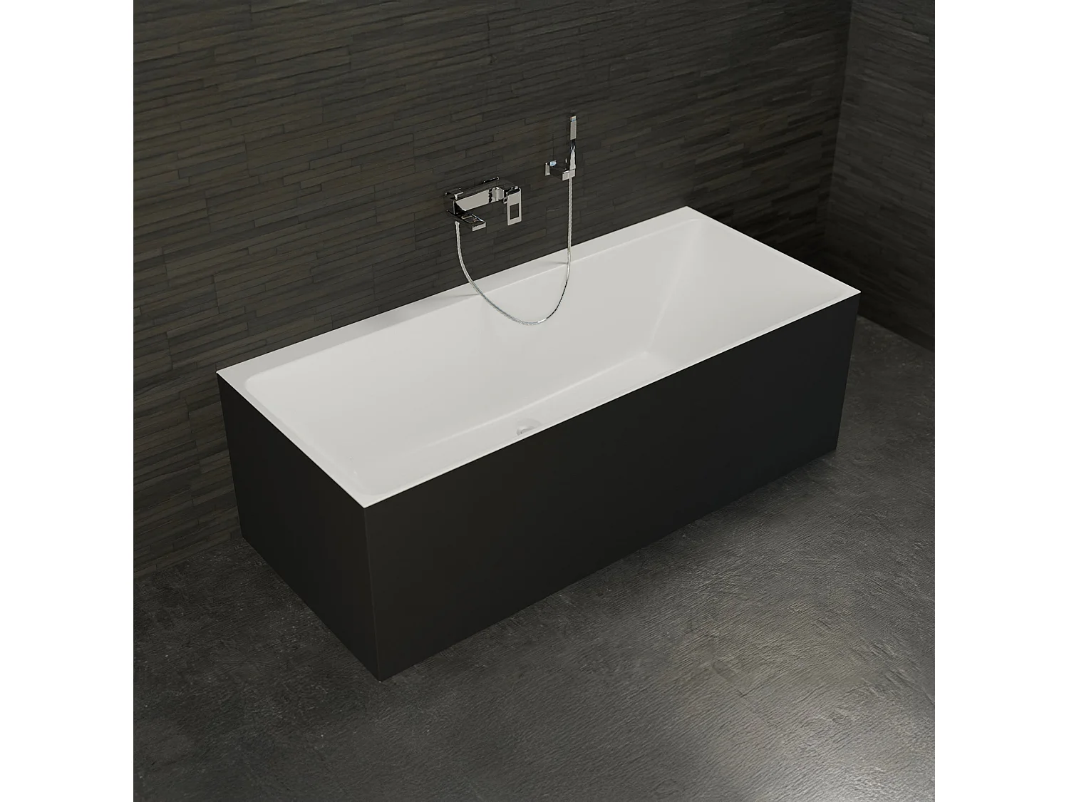 Baignoire Ilot Cobalt 170 noire 170  x75  x56  cm, by SPALINA