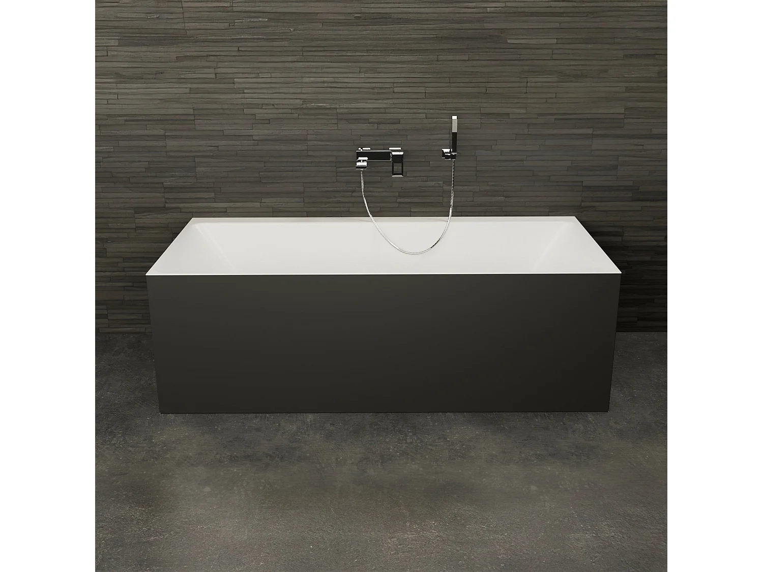 Baignoire Ilot Cobalt 170 noire 170  x75  x56  cm, by SPALINA