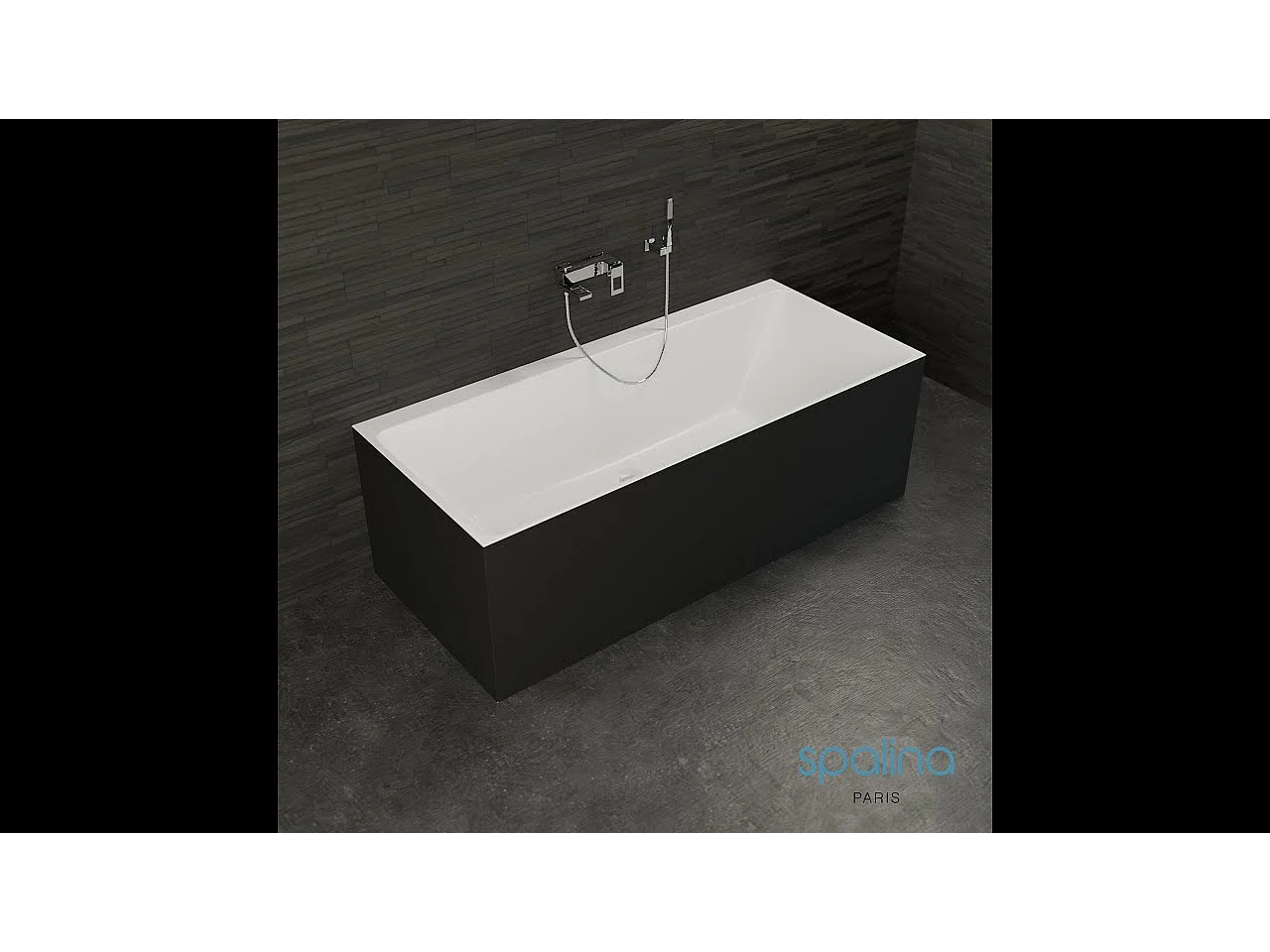 Baignoire Ilot Cobalt 170 noire 170  x75  x56  cm, by SPALINA