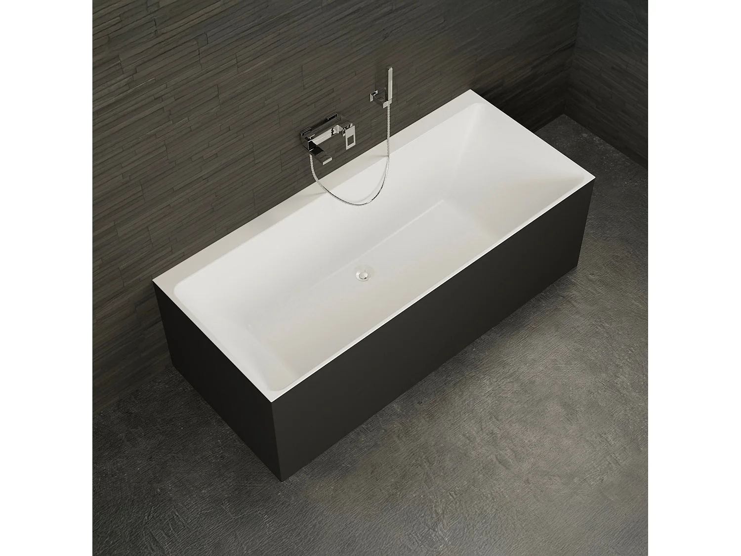 Baignoire Ilot Cobalt 170 noire 170  x75  x56  cm, by SPALINA