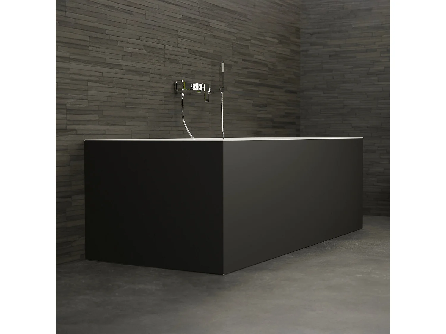 Baignoire Ilot Cobalt 170 noire 170  x75  x56  cm, by SPALINA