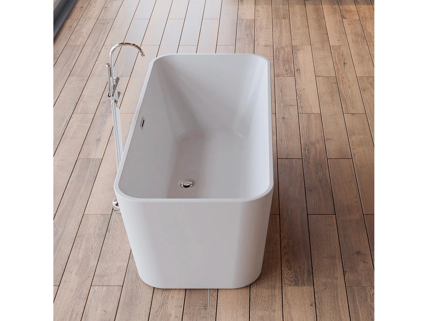 Baignoire Ilot Stellar 170 blanche 170  x75  x56  cm, by SPALINA