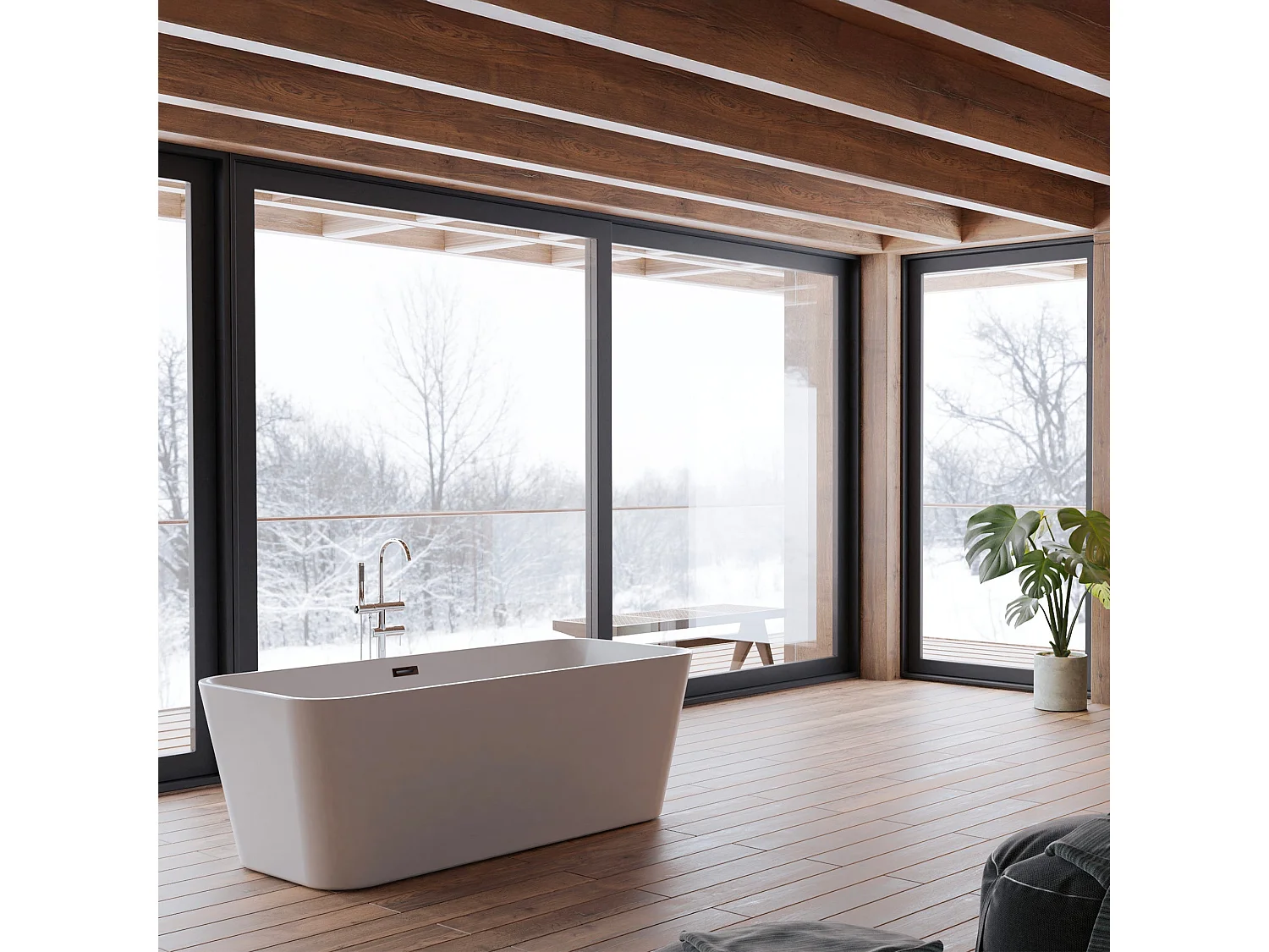 Baignoire Ilot Stellar 170 blanche 170  x75  x56  cm, by SPALINA