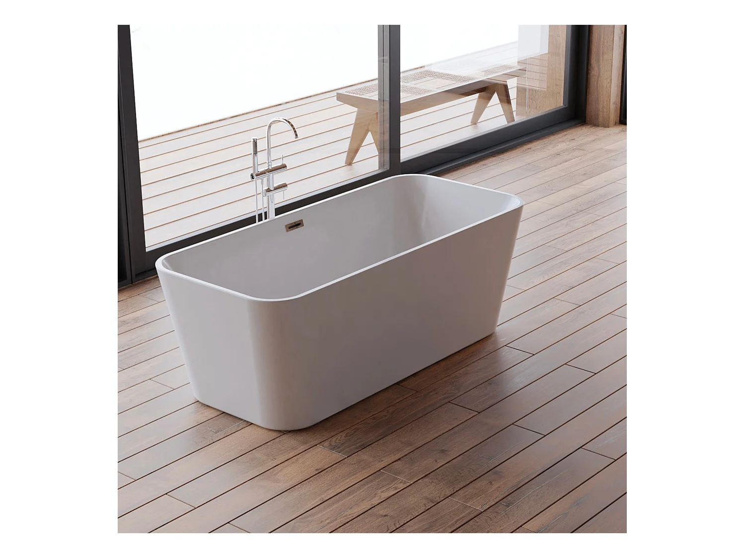 Baignoire Ilot Stellar 170 blanche 170  x75  x56  cm, by SPALINA