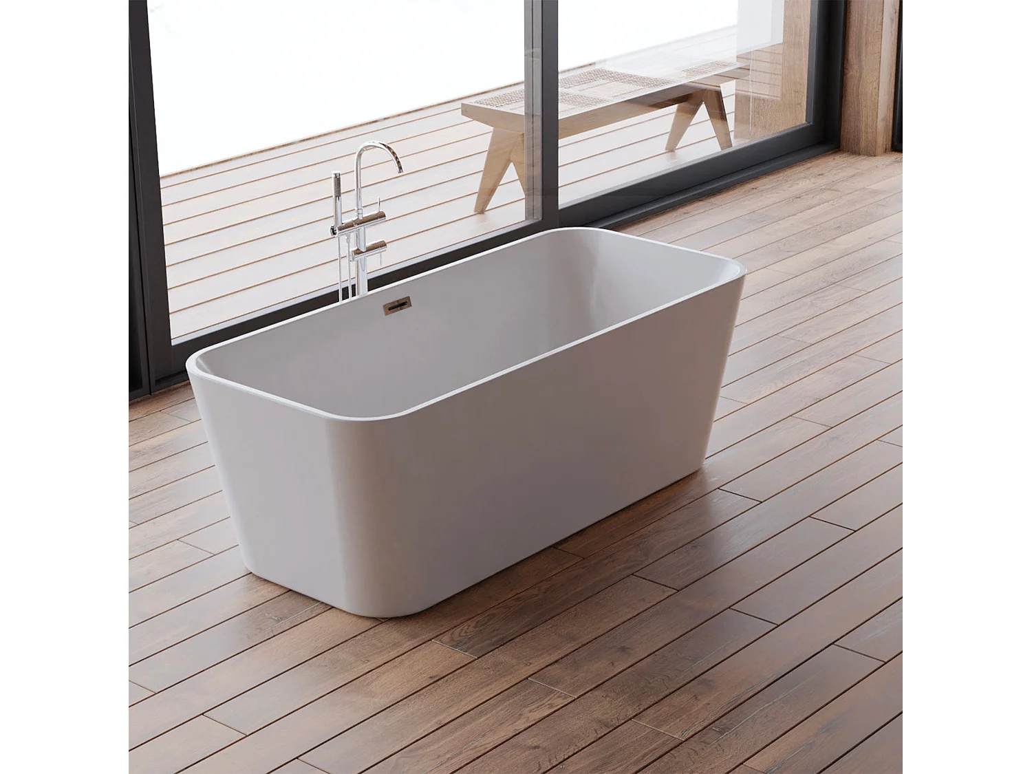 Baignoire Ilot Stellar 170 blanche 170  x75  x56  cm, by SPALINA