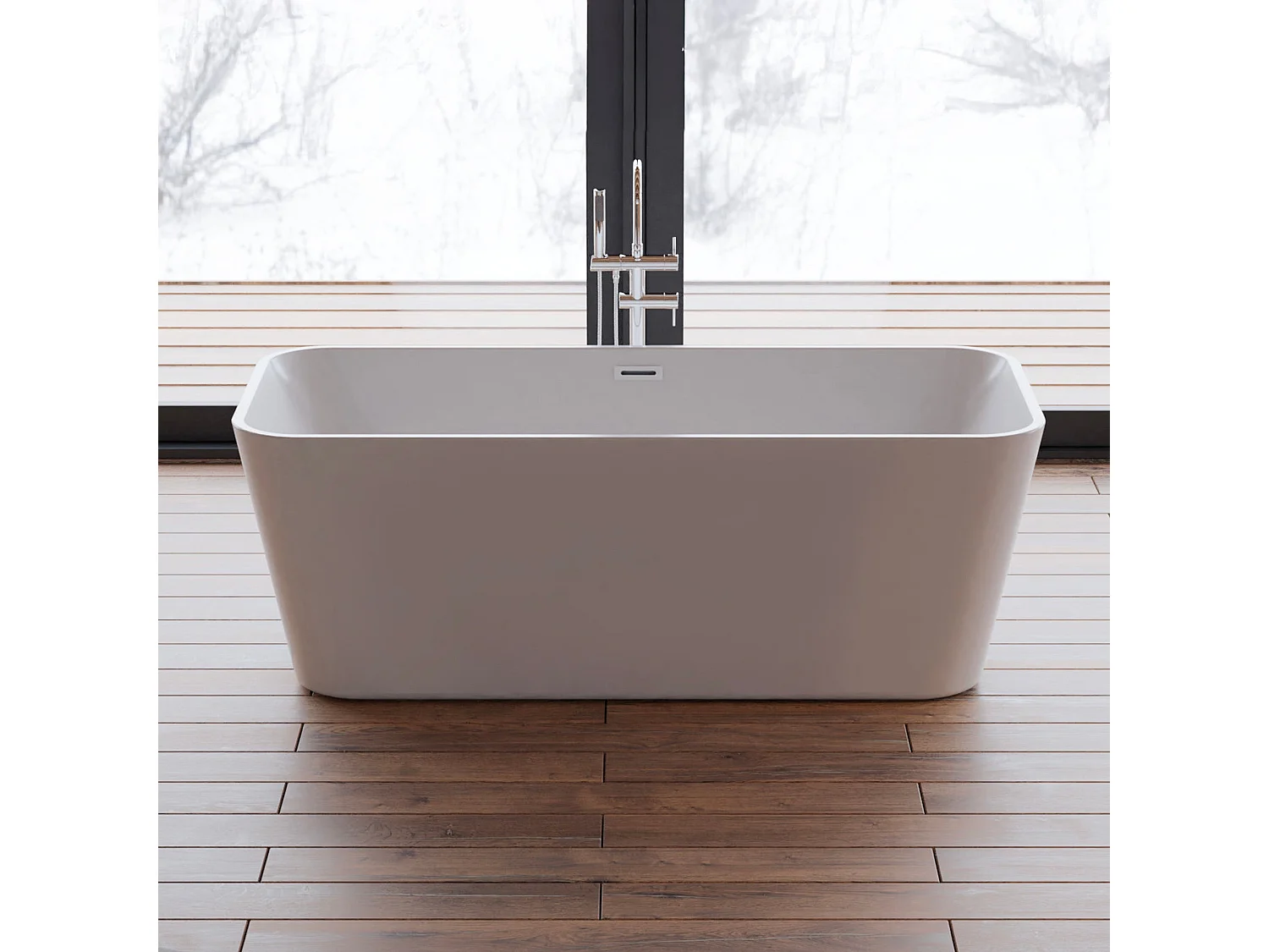 Baignoire Ilot Stellar 170 blanche 170  x75  x56  cm, by SPALINA