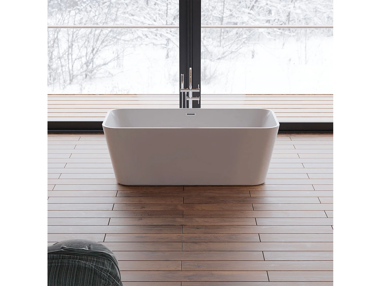 Baignoire Ilot Stellar 170 blanche 170  x75  x56  cm, by SPALINA