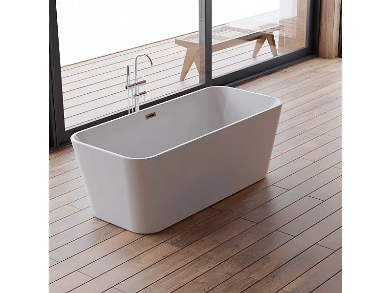 Baignoire Ilot Stellar 170 blanche 170  x75  x56  cm, by SPALINA