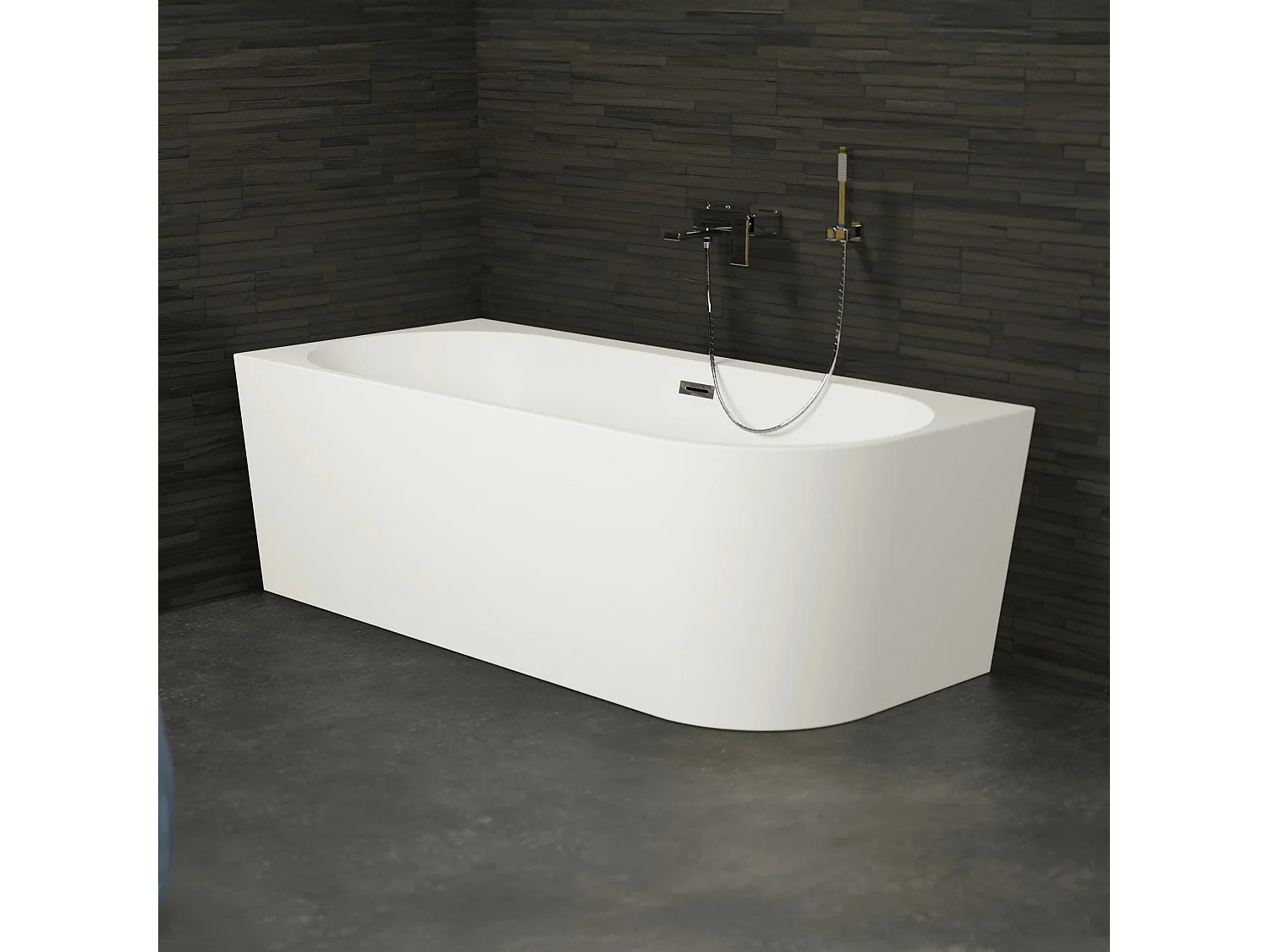 Baignoire Ilot Capri 180 gauche blanche 180  x81  x58  cm, by SPALINA