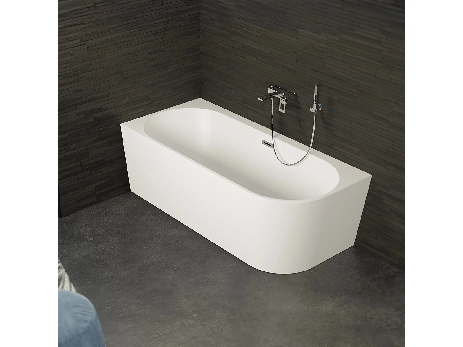 Baignoire Ilot Capri 180 gauche blanche 180  x81  x58  cm, by SPALINA