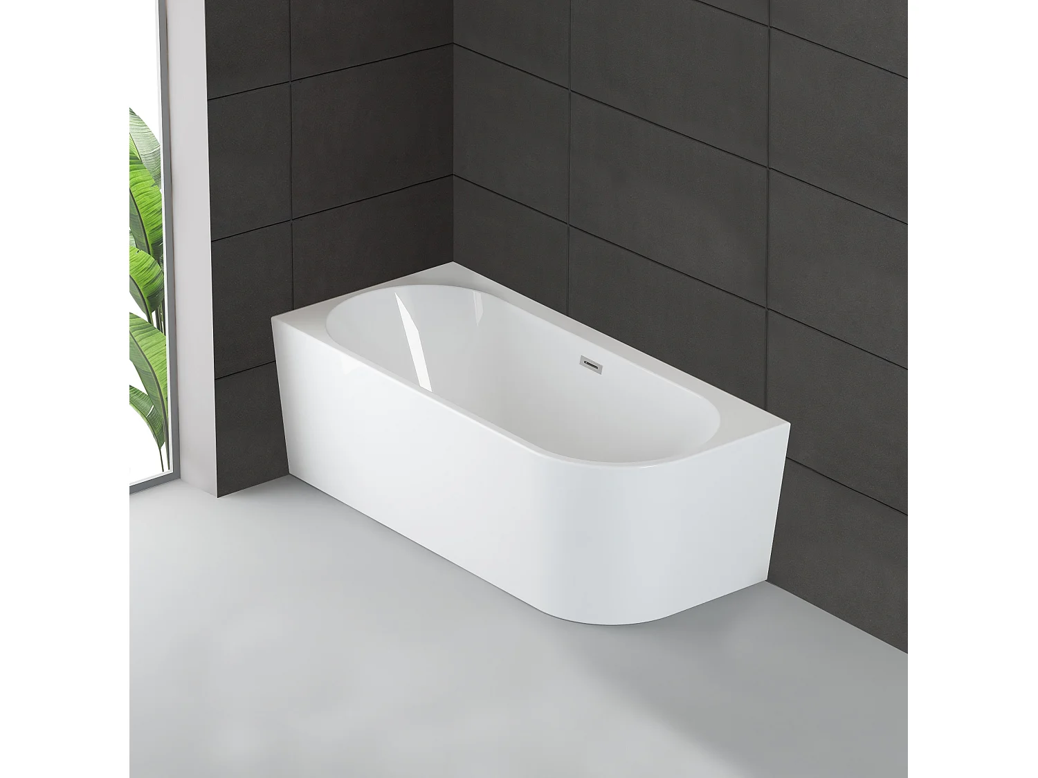 Baignoire Ilot Capri 180 gauche blanche 180  x81  x58  cm, by SPALINA