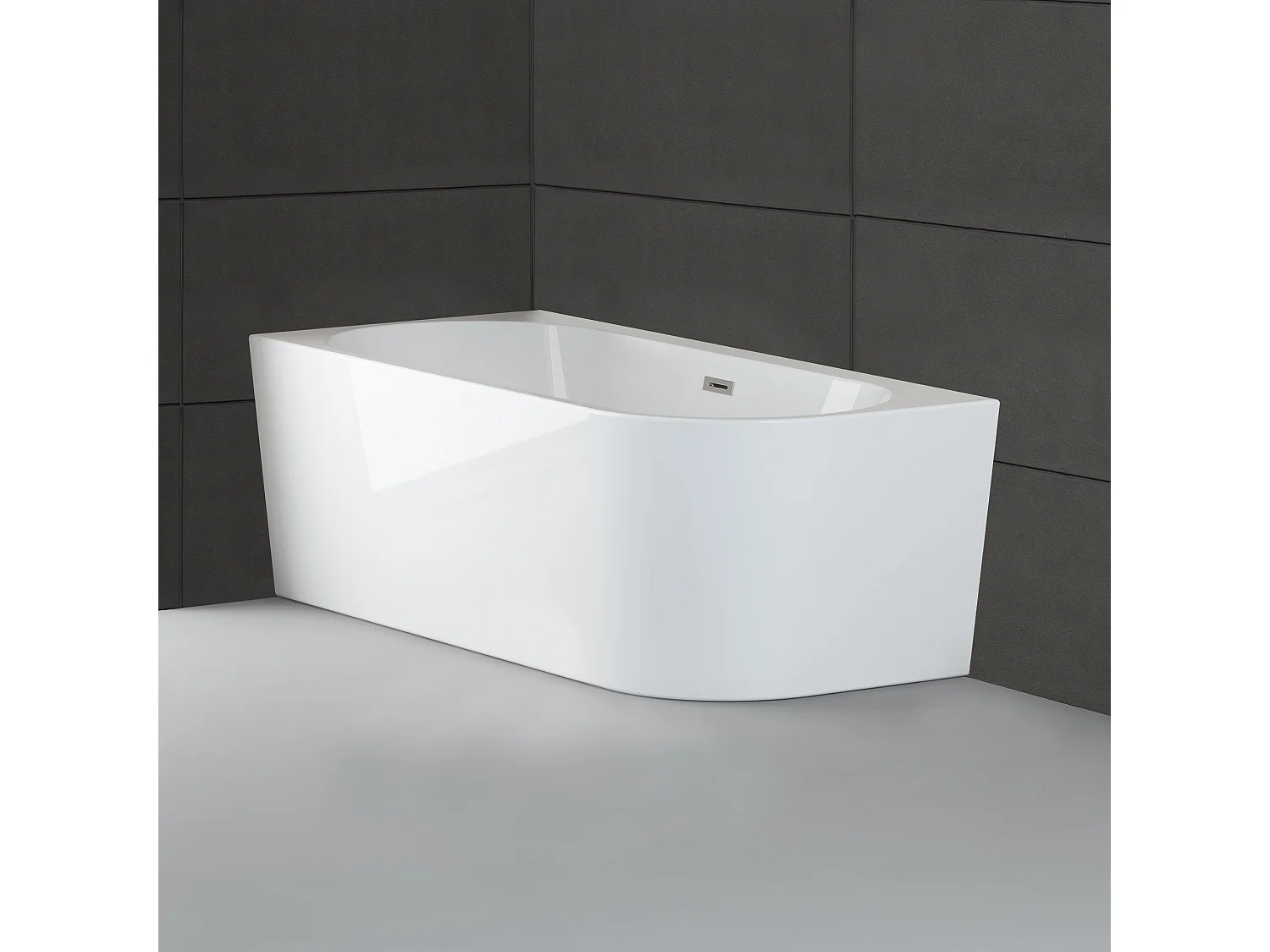 Baignoire Ilot Capri 180 gauche blanche 180  x81  x58  cm, by SPALINA