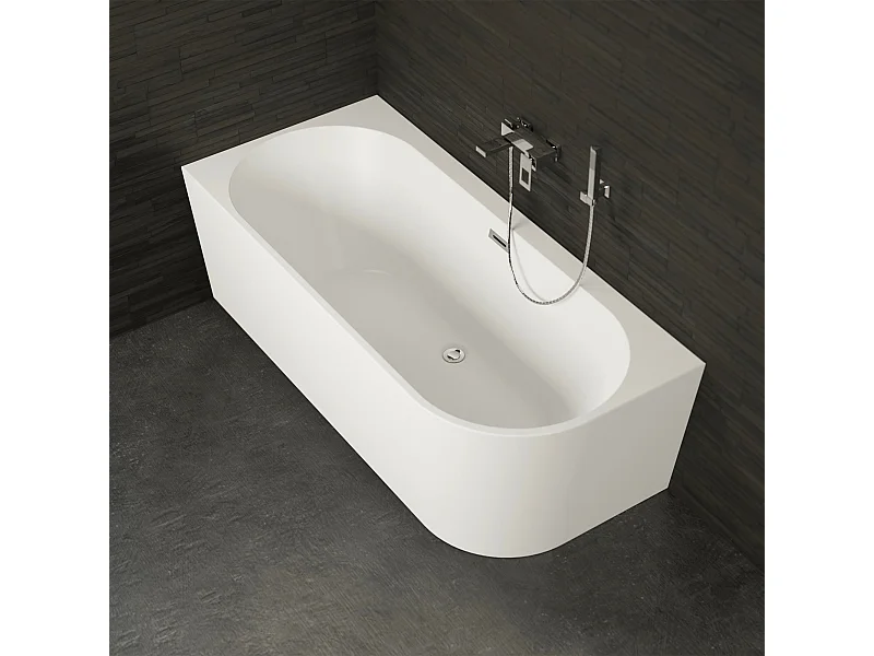 Baignoire Ilot Capri 180 gauche blanche 180 x81 x58 cm, by SPALINA
