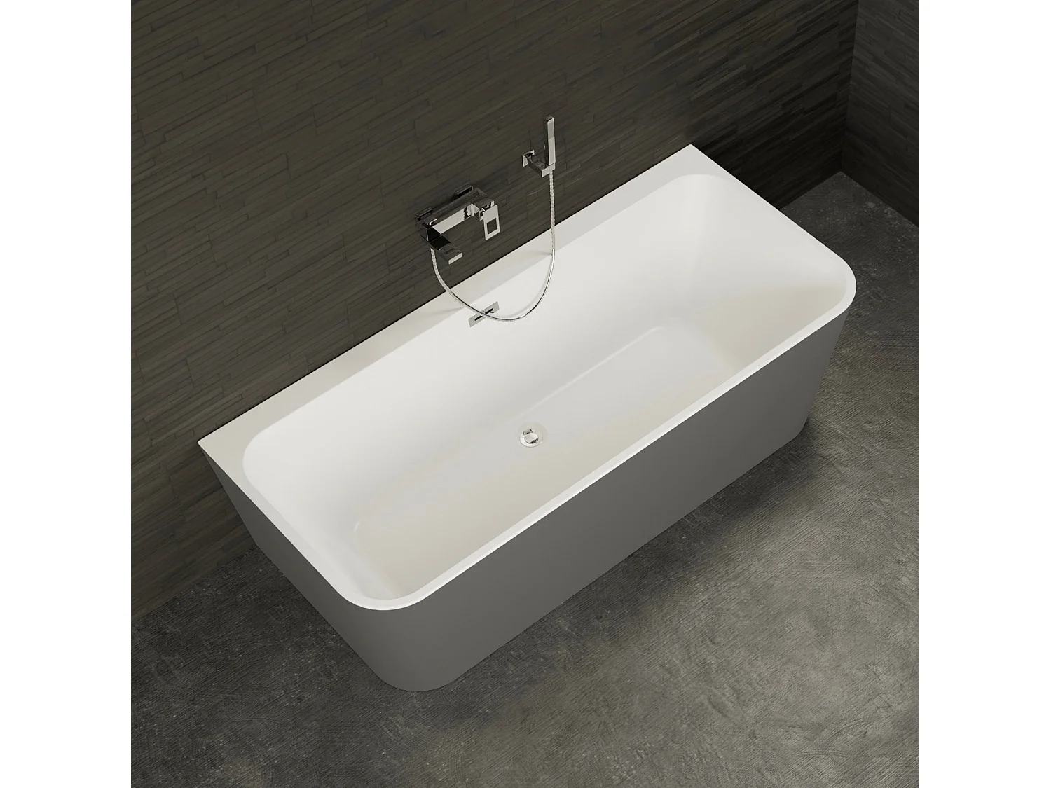 Baignoire Ilot Mint 170 grise 170  x81  x57  cm, by SPALINA