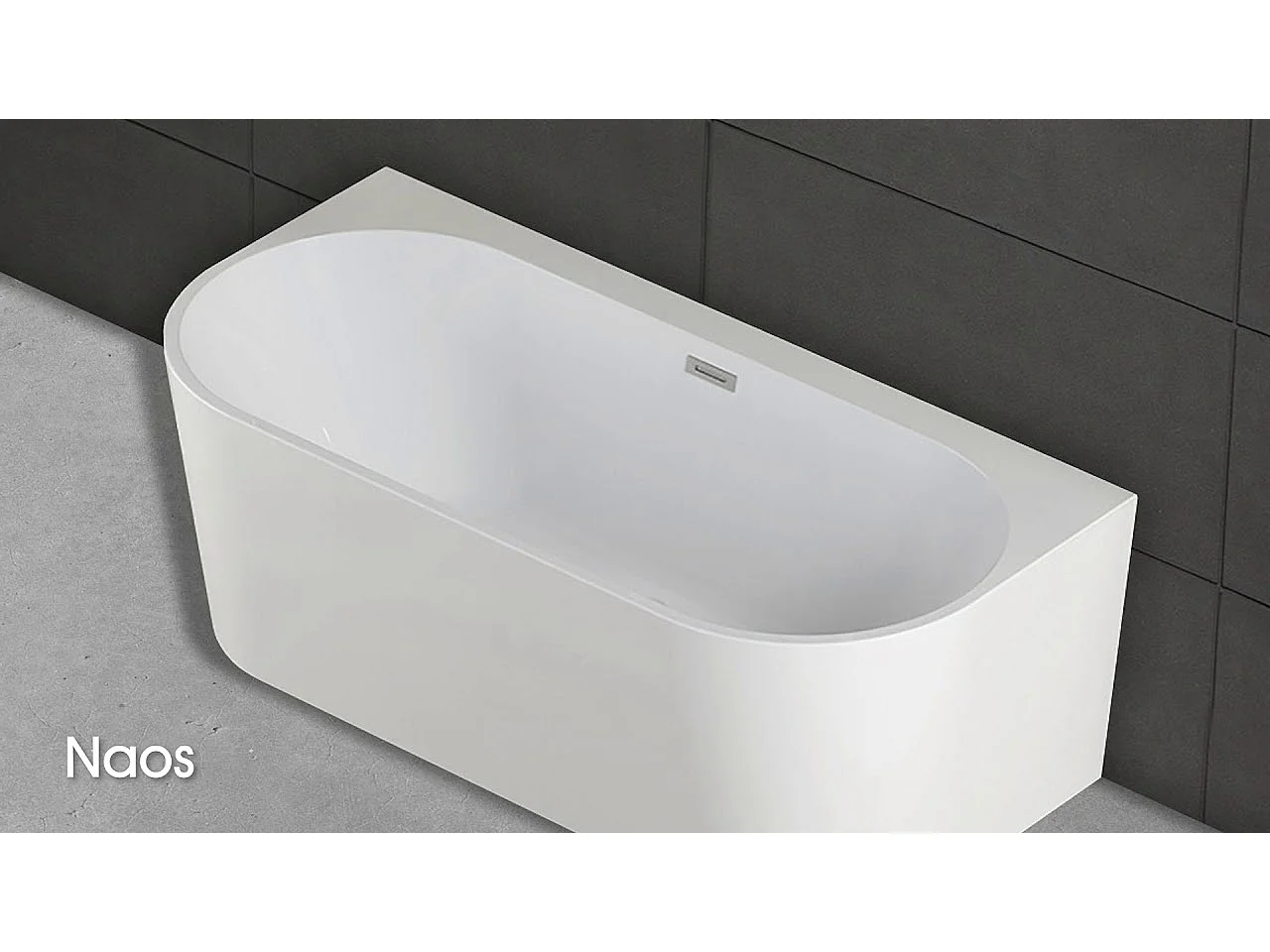 Baignoire Ilot Naos 170 blanche 170  x80  x58  cm, by SPALINA