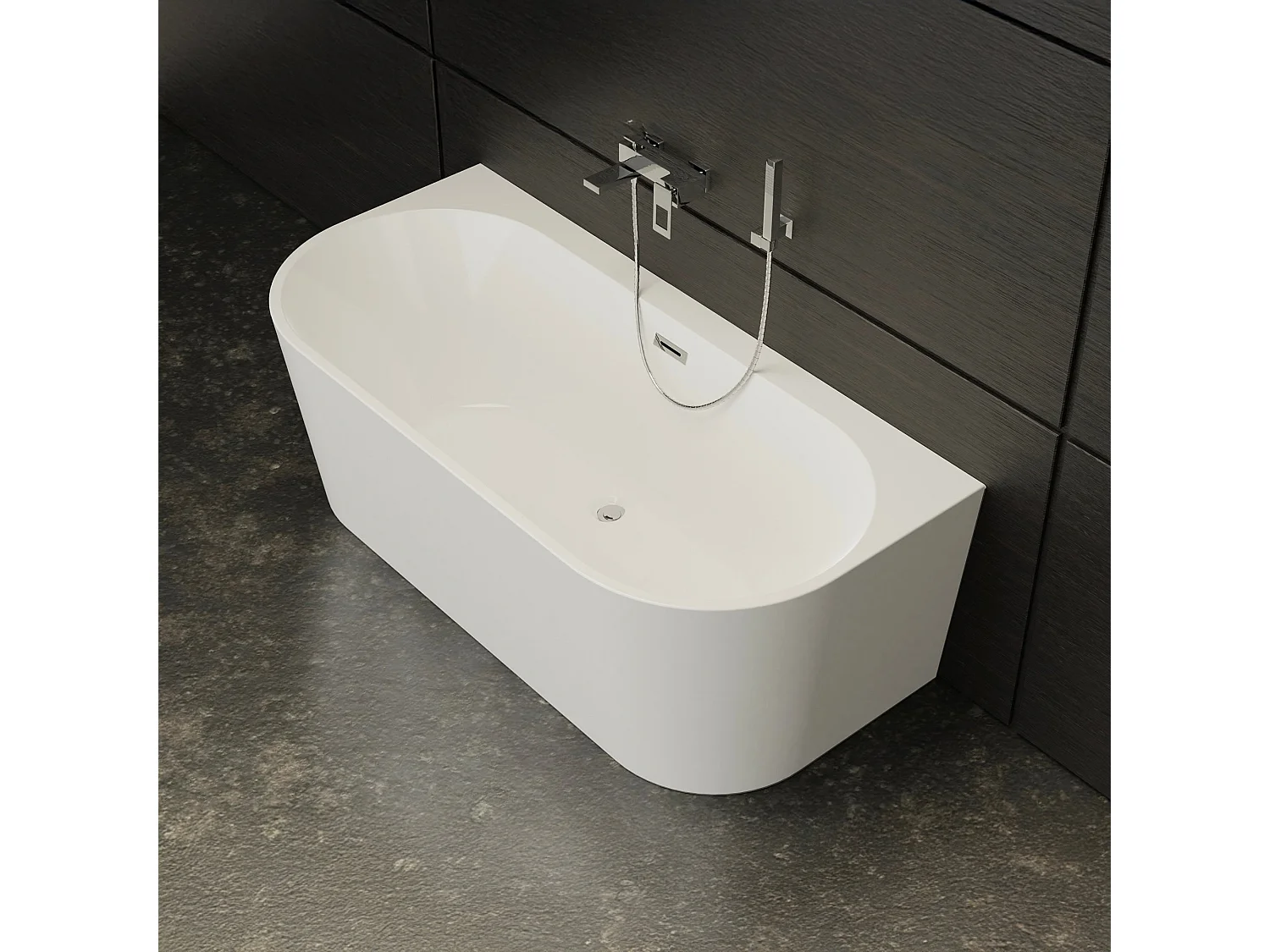 Baignoire Ilot Naos 170 blanche 170  x80  x58  cm, by SPALINA