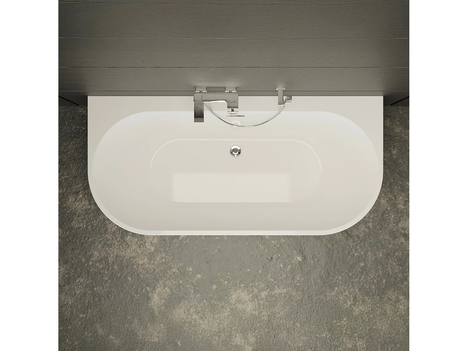 Baignoire Ilot Naos 170 blanche 170 x80 x58 cm, by SPALINA