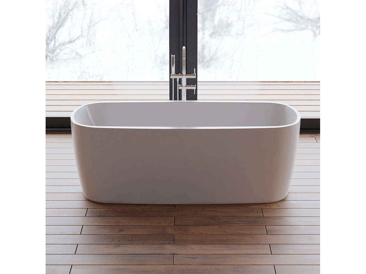 Baignoire Ilot Dune 170 blanche 170  x80  x58  cm, by SPALINA