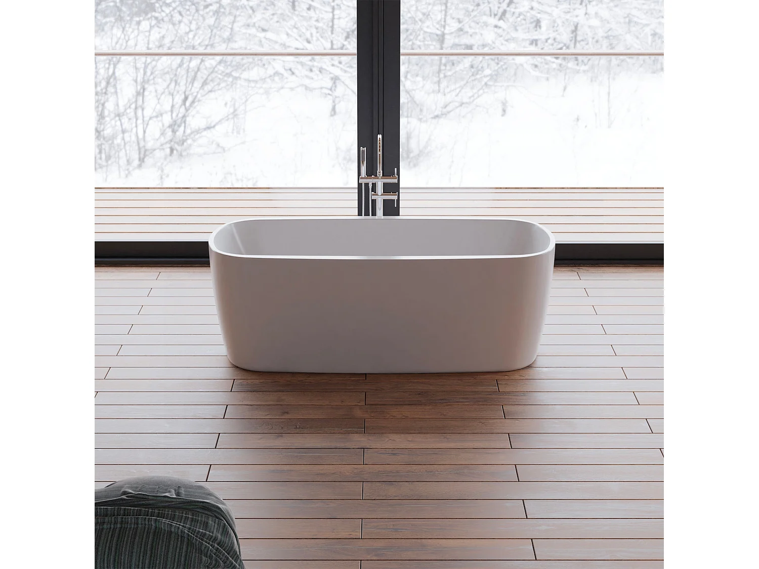 Baignoire Ilot Dune 170 blanche 170  x80  x58  cm, by SPALINA