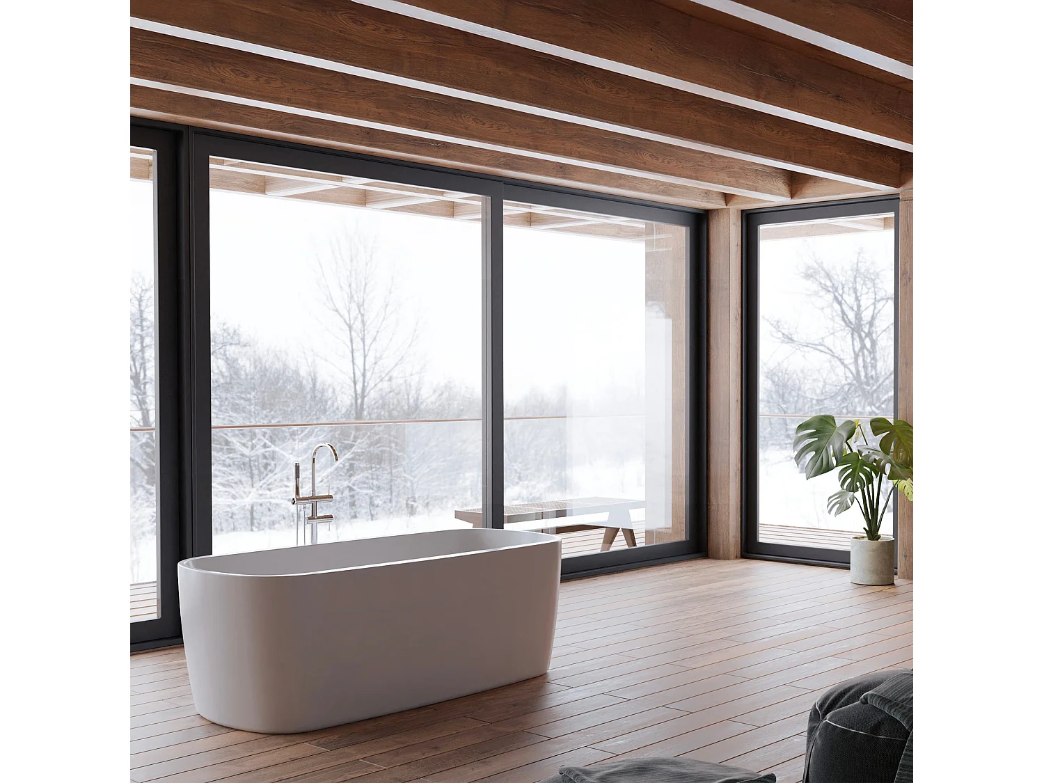 Baignoire Ilot Dune 170 blanche 170  x80  x58  cm, by SPALINA