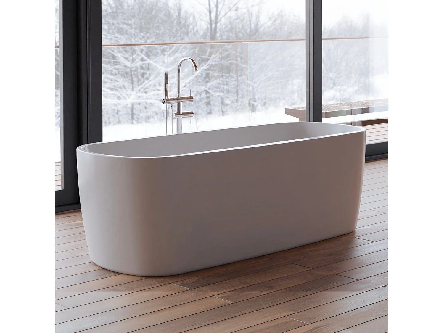 Baignoire Ilot Dune 170 blanche 170  x80  x58  cm, by SPALINA