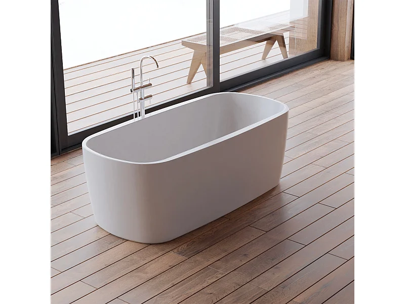 Baignoire Ilot Dune 170 blanche 170  x80  x58  cm, by SPALINA