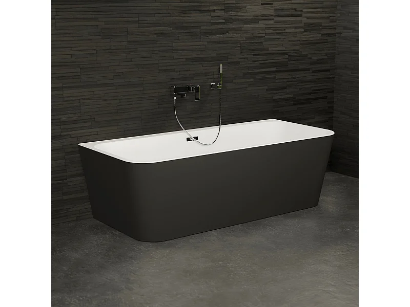 Baignoire Ilot Mint 160 noire 160  x75  x57  cm, by SPALINA