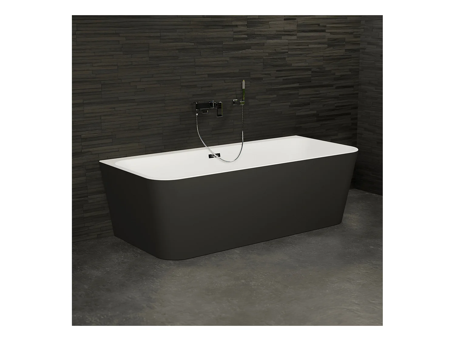 Baignoire Ilot Mint 170 noire 170  x81  x57  cm, by SPALINA