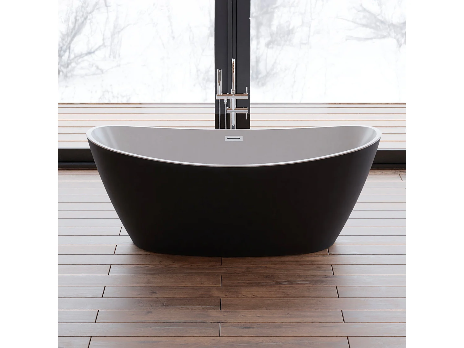 Baignoire Ilot Neroon 2.0 170 noire 170  x80  x60  cm, by SPALINA