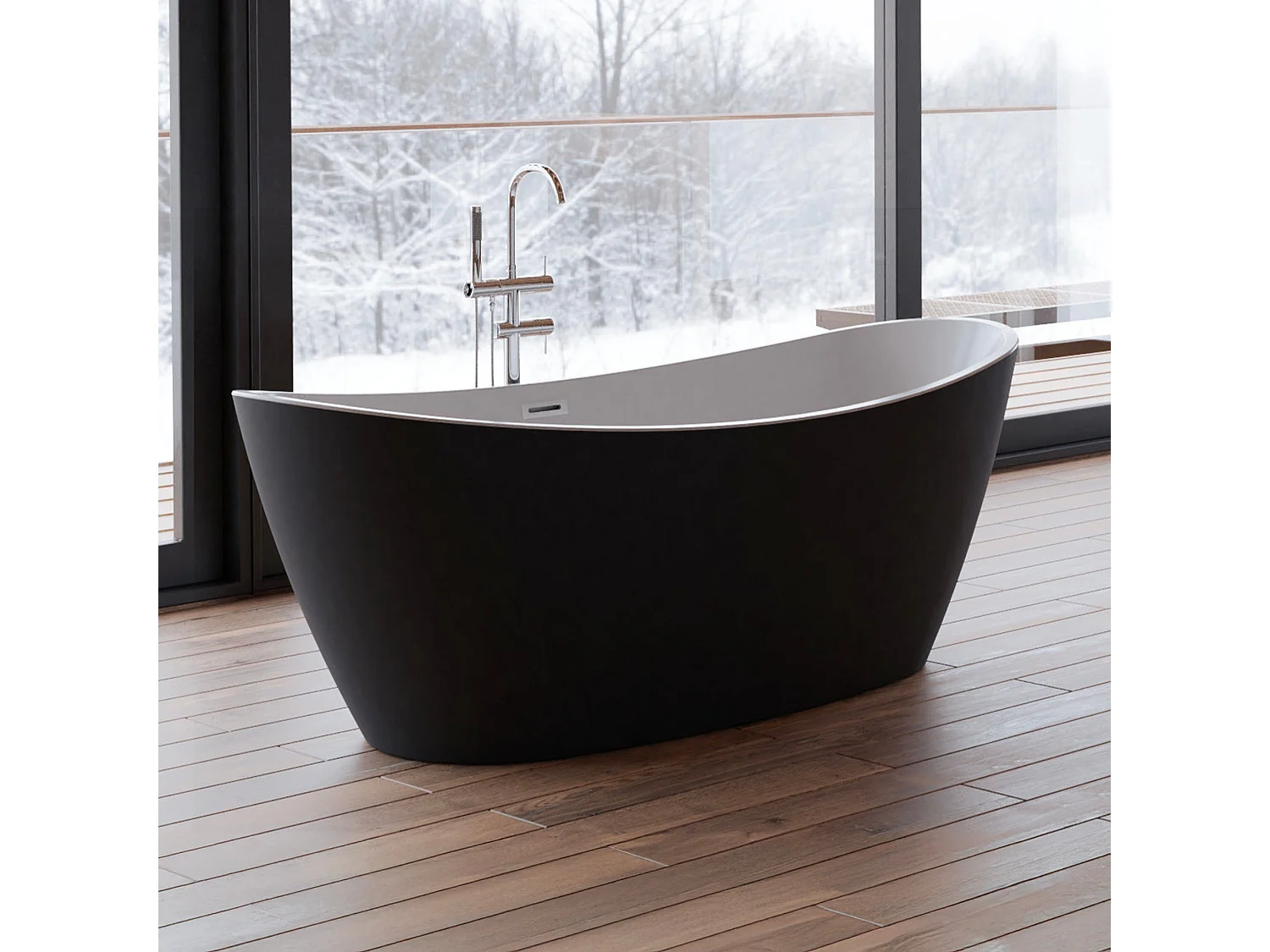 Baignoire Ilot Neroon 2.0 170 noire 170  x80  x60  cm, by SPALINA