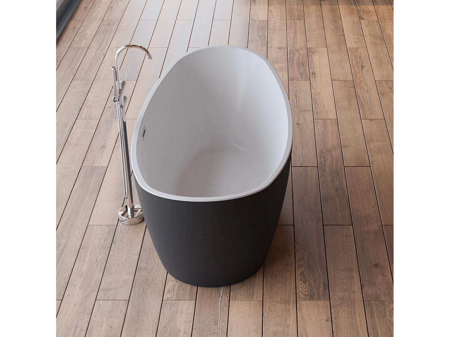 Baignoire Ilot Neroon 2.0 170 noire 170  x80  x60  cm, by SPALINA