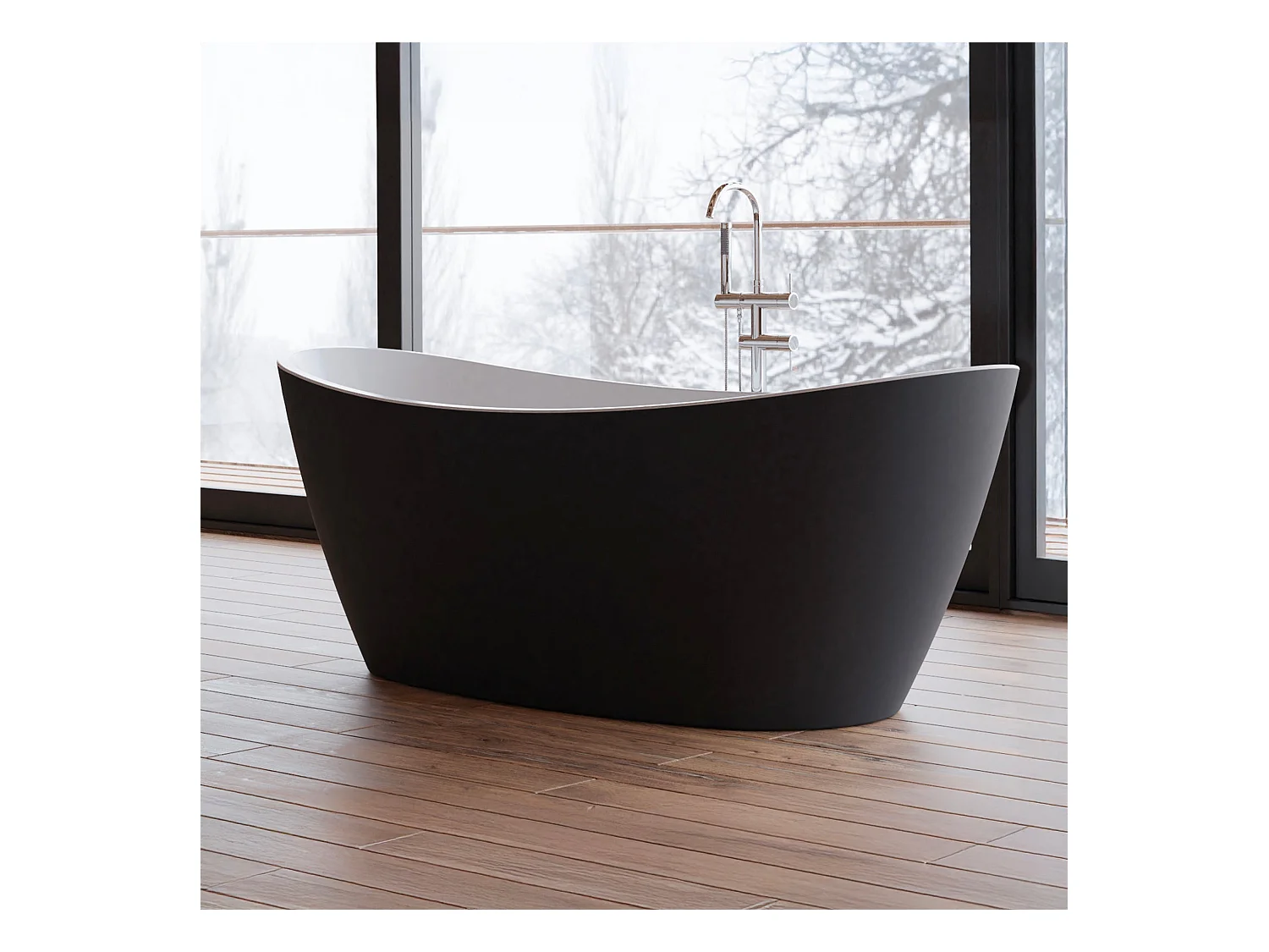 Baignoire Ilot Neroon 2.0 170 noire 170  x80  x60  cm, by SPALINA