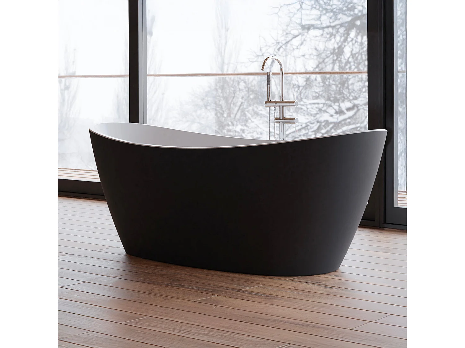Baignoire Ilot Neroon 2.0 170 noire 170  x80  x60  cm, by SPALINA