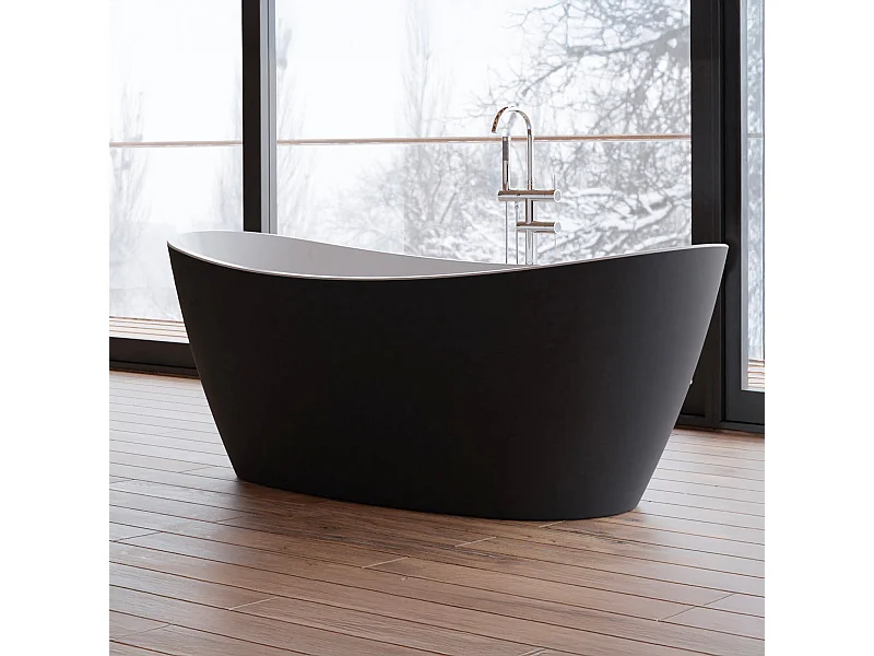 Baignoire Ilot Neroon 2.0 170 noire 170  x80  x60  cm, by SPALINA