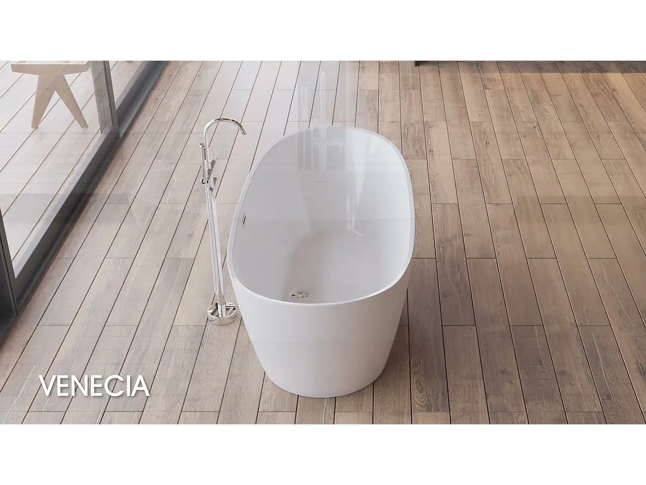 Baignoire Ilot Venecia 170 blanche 170  x80  x57  cm, by SPALINA