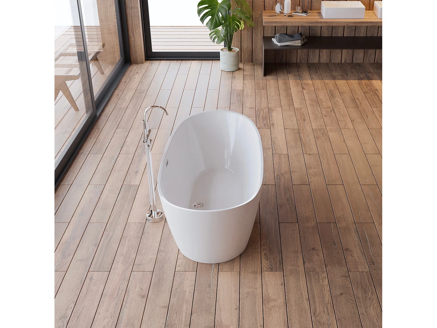 Baignoire Ilot Venecia 170 blanche 170  x80  x57  cm, by SPALINA