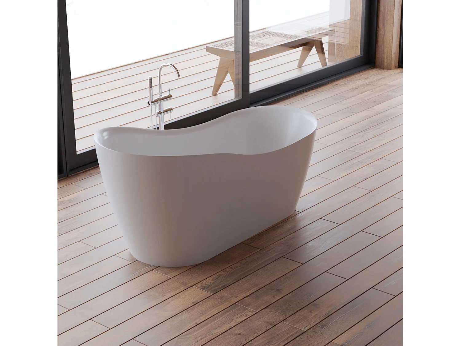 Baignoire Ilot Jazz 170 blanche 170  x78  x78  cm, by SPALINA