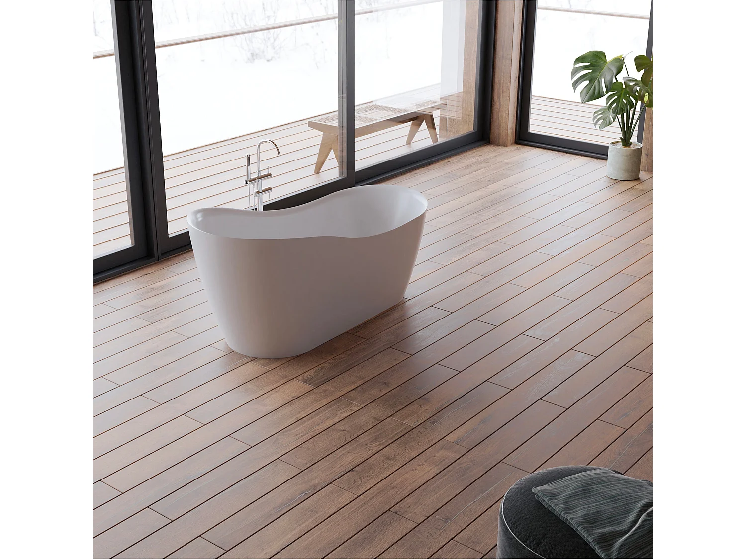 Baignoire Ilot Jazz 170 blanche 170  x78  x78  cm, by SPALINA