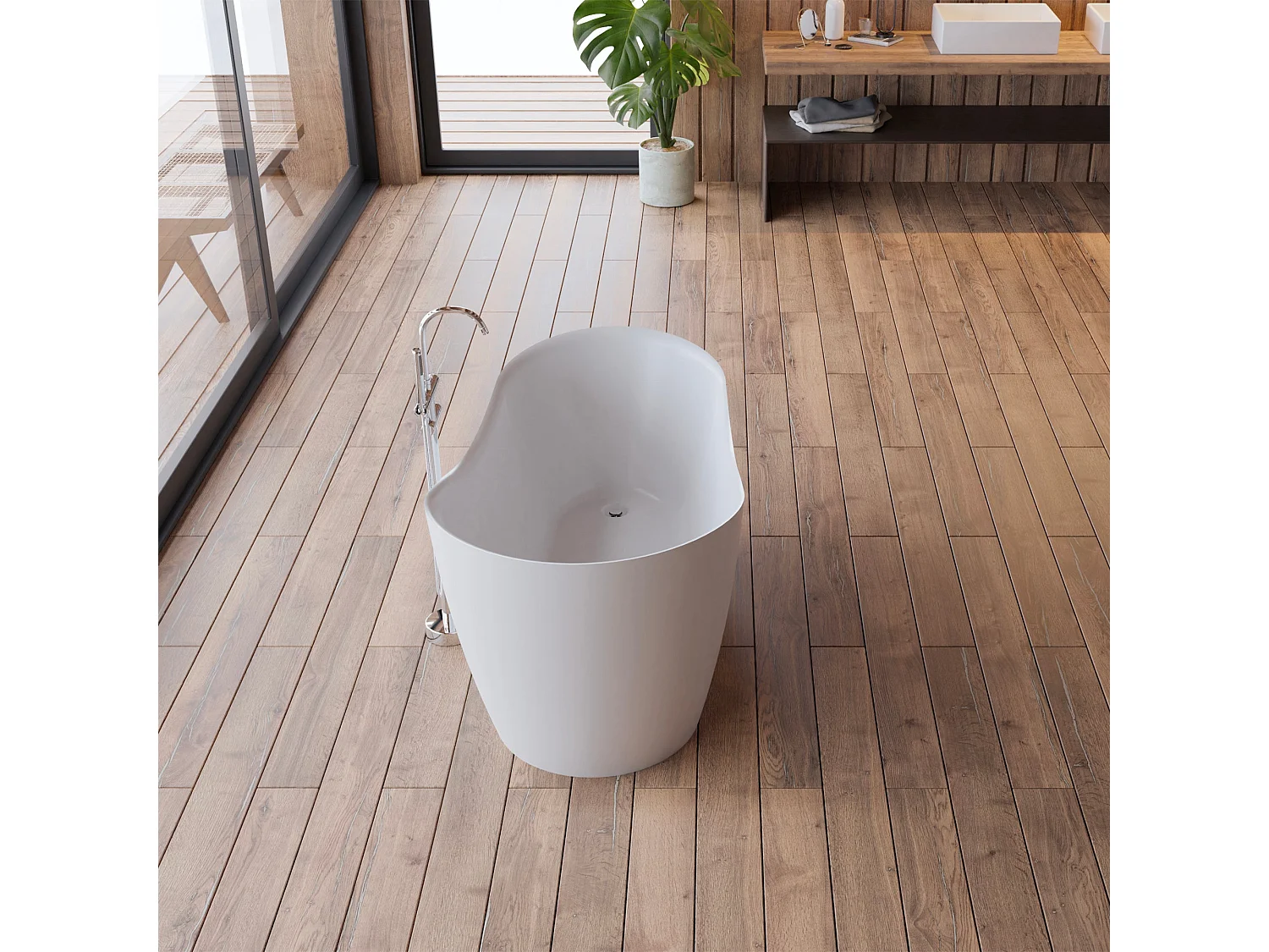 Baignoire Ilot Jazz 170 blanche 170  x78  x78  cm, by SPALINA