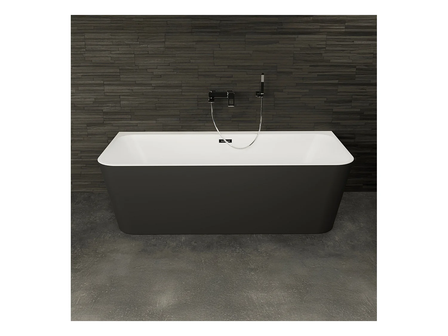Baignoire Ilot Mint 180 noire 180  x81  x57  cm, by SPALINA