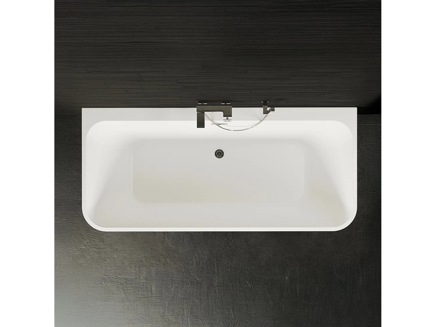 Baignoire Ilot Mint 180 noire 180 x81 x57 cm, by SPALINA