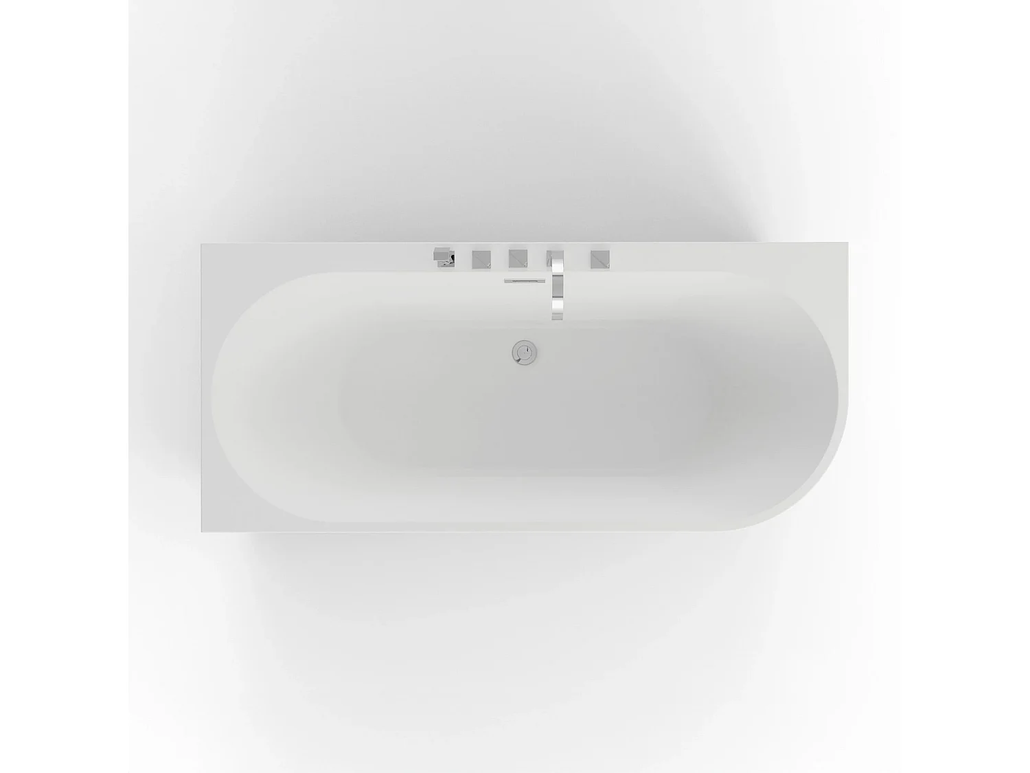 Baignoire Ilot Capri 170 gauche blanche + robinetterie chromée 170  x76  x58  cm, by SPALINA